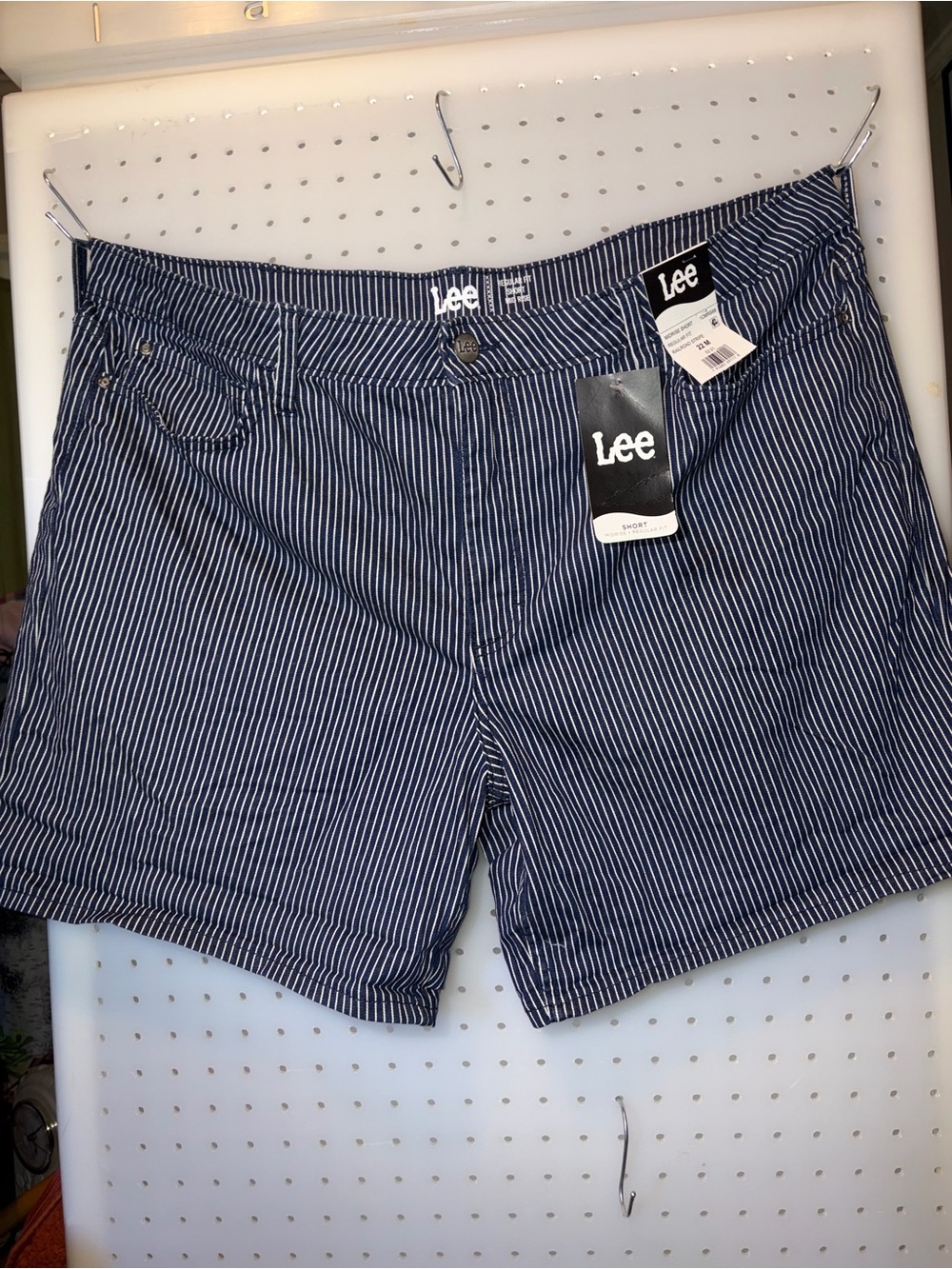 Lee Midrise Regular Fit Railroad Stripe Cotton Shorts
